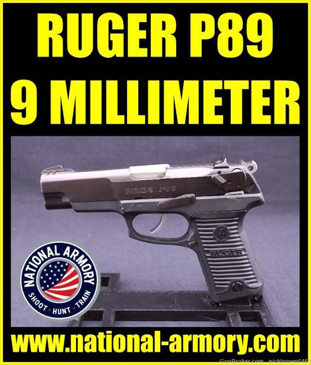 1993 RUGER P89 9MM 4.5" XM9 CONTRACT ENTRY DA/SA MANUAL SAFETY 3 DOT SIGHTS-img-0