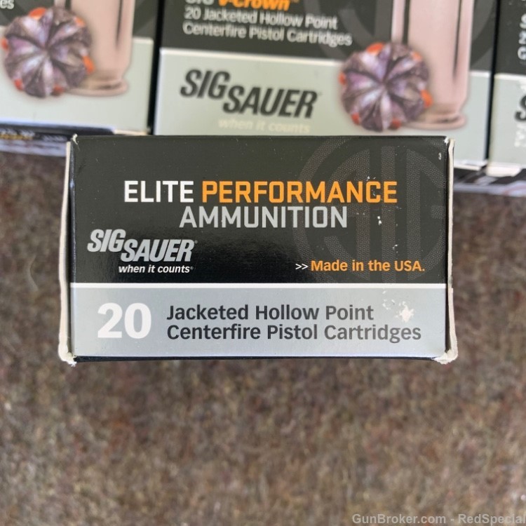 Sig Sauer .357 sig 125 gr JHP V-Crown elite performance ammunition - 200 rd-img-3
