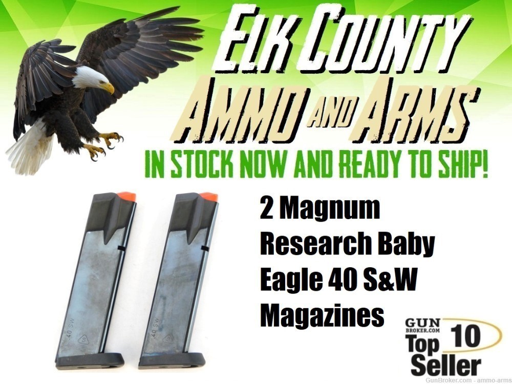 Two (2) Magnum Research Baby Eagle .40 S&W Magazines Brand New-img-0