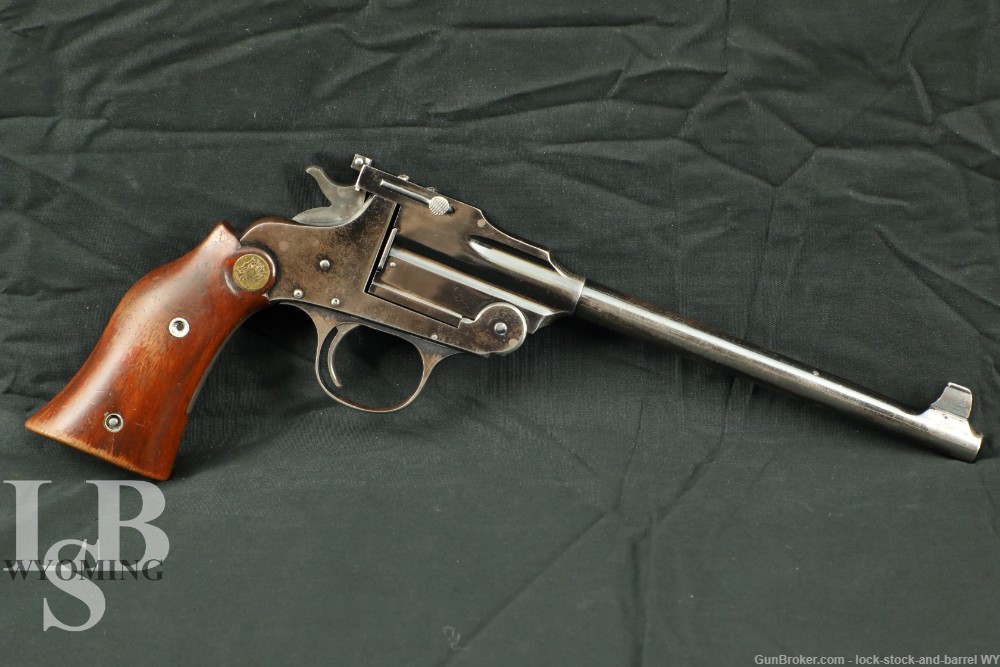 Hopkins & Allen 8 inch single-shot target pistol in .22 cal, Blued C&R-img-0