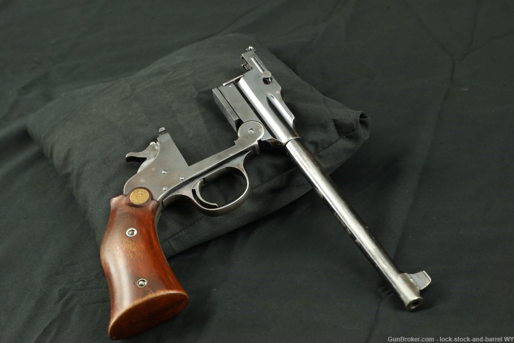 Hopkins & Allen 8 inch single-shot target pistol in .22 cal, Blued C&R-img-14