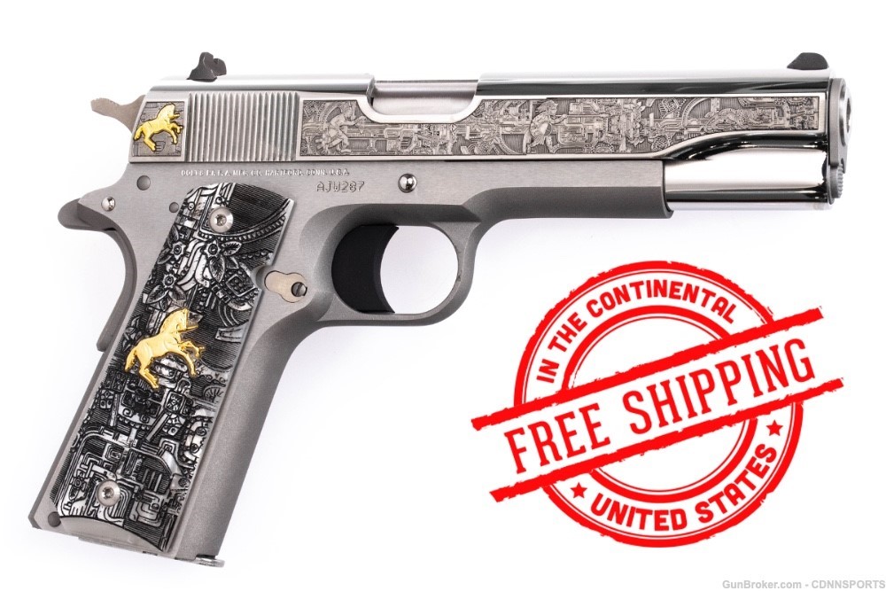 TALO Colt 1911 Aztec Jaguar Stainless .38 Super 287 of 300 NEW FROM 2017-img-1