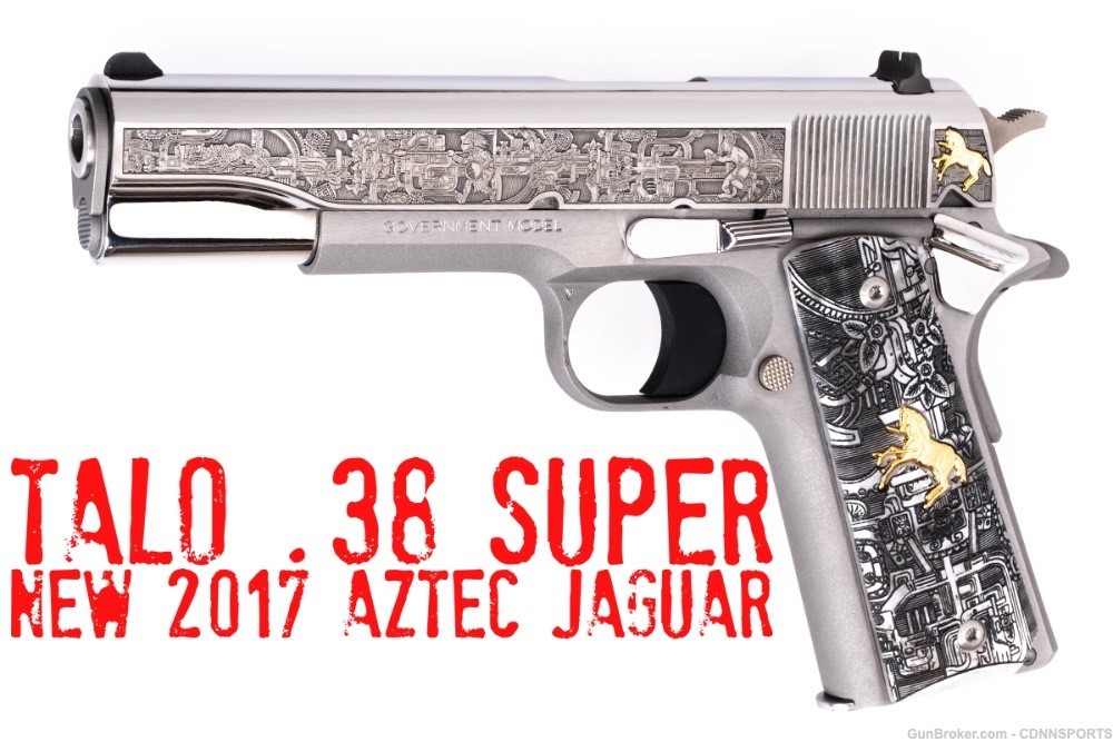 TALO Colt 1911 Aztec Jaguar Stainless .38 Super 287 of 300 NEW FROM 2017-img-0