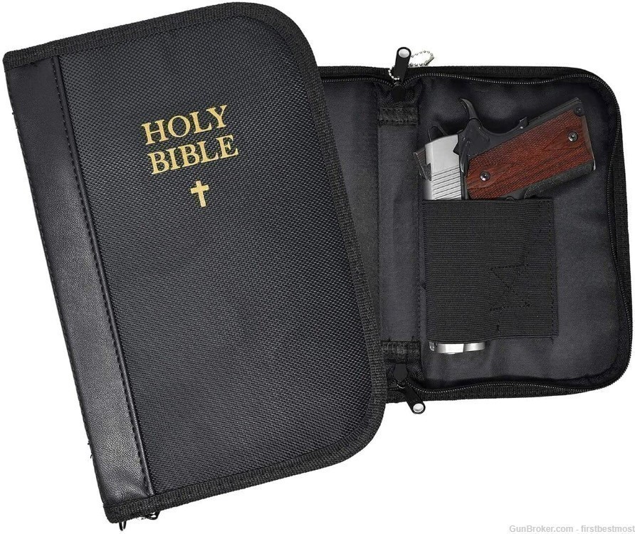 Faux Leather & Canvas Bible Style Gun Case for Med/SM Guns-img-0