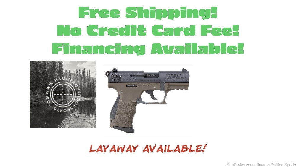 WALTHER P22 QML 22 LR 3.42'' 10-RD PISTOL - 200 rounds of FREE Ammo-img-0