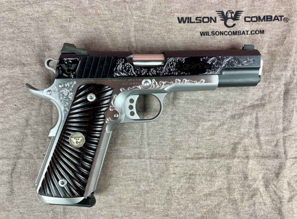 Wilson Combat CQB Elite 1911 Blued D'Angelo Hand Engraving .45 ACP - NEW-img-2
