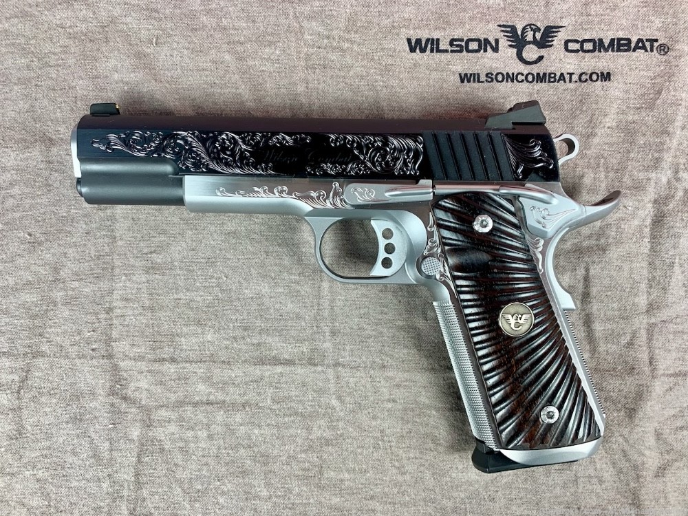 Wilson Combat CQB Elite 1911 Blued D'Angelo Hand Engraving .45 ACP - NEW-img-1