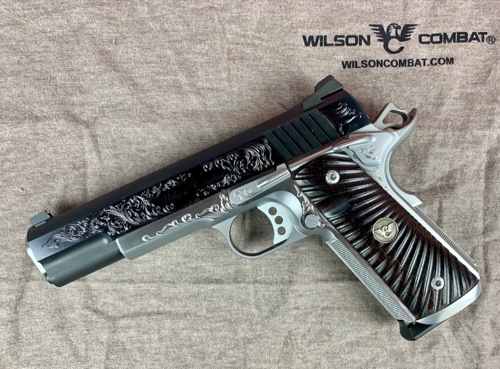 Wilson Combat CQB Elite 1911 Blued D'Angelo Hand Engraving .45 ACP - NEW-img-3