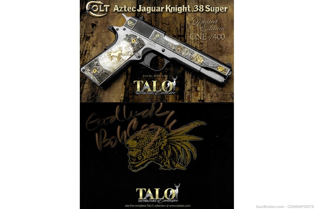 TALO Colt Aztec Jaguar Knight .38 Super 1 of 400 MOST ELABORATE AZTEC 2019-img-13