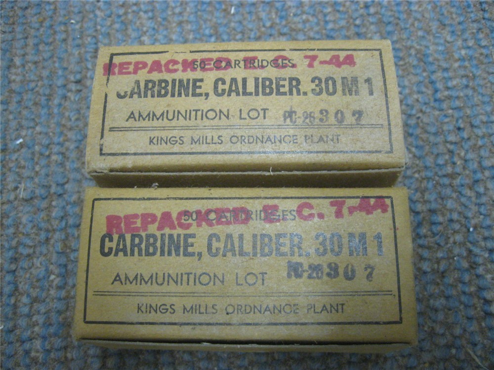 .30 Carbine Ammo Kings Mills USGI WW2 1943 Rare Wartime Maker-img-2