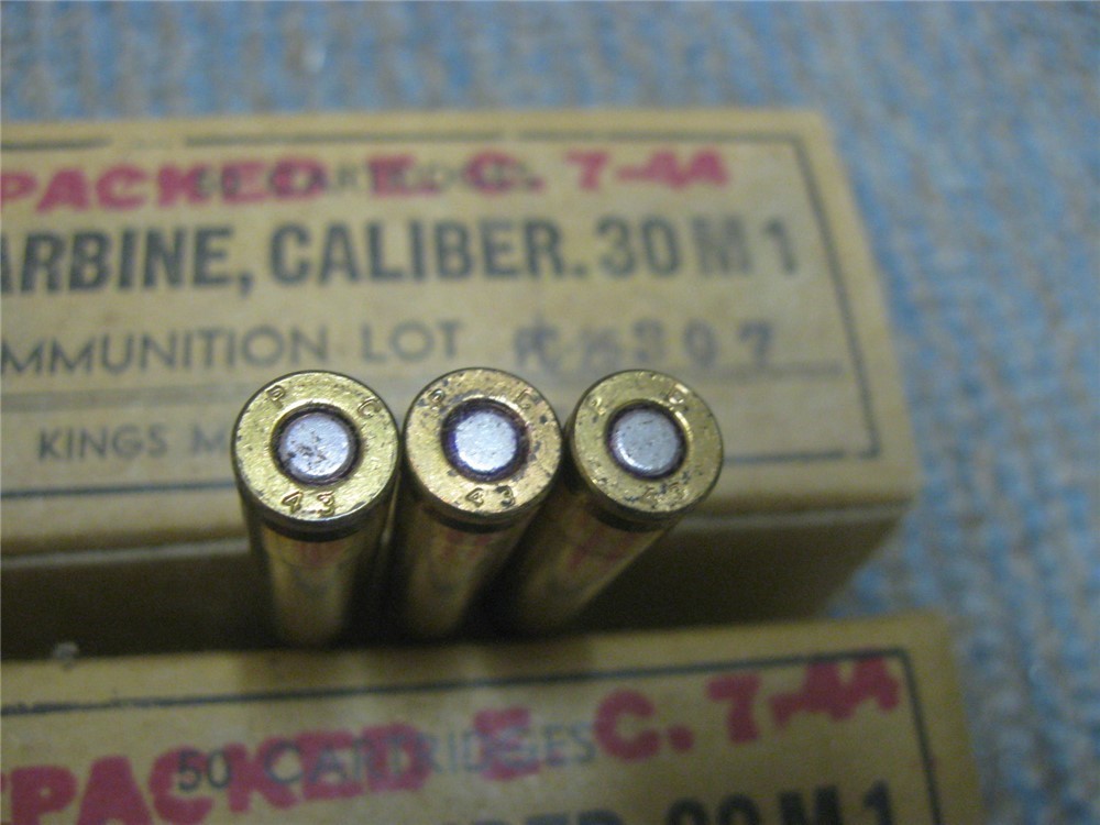.30 Carbine Ammo Kings Mills USGI WW2 1943 Rare Wartime Maker-img-3