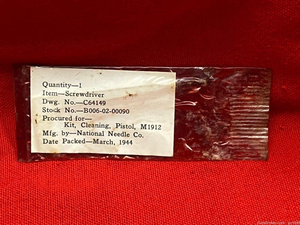 WW2 1911A1 Screwdriver/Take-Down Tool *Mint Unissued in Original Packaging*-img-0