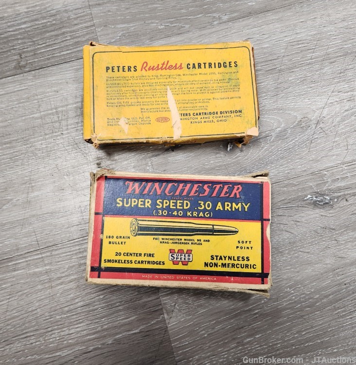 30-40 Krag Lot of Peters Winchester 2 Boxes-img-1