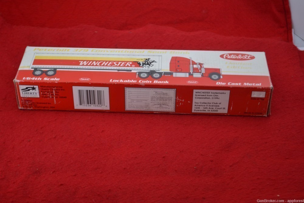 Winchester Peterbilt 379 Semi Bank 1/64th scale Die Cast Metal REDUCED-img-3