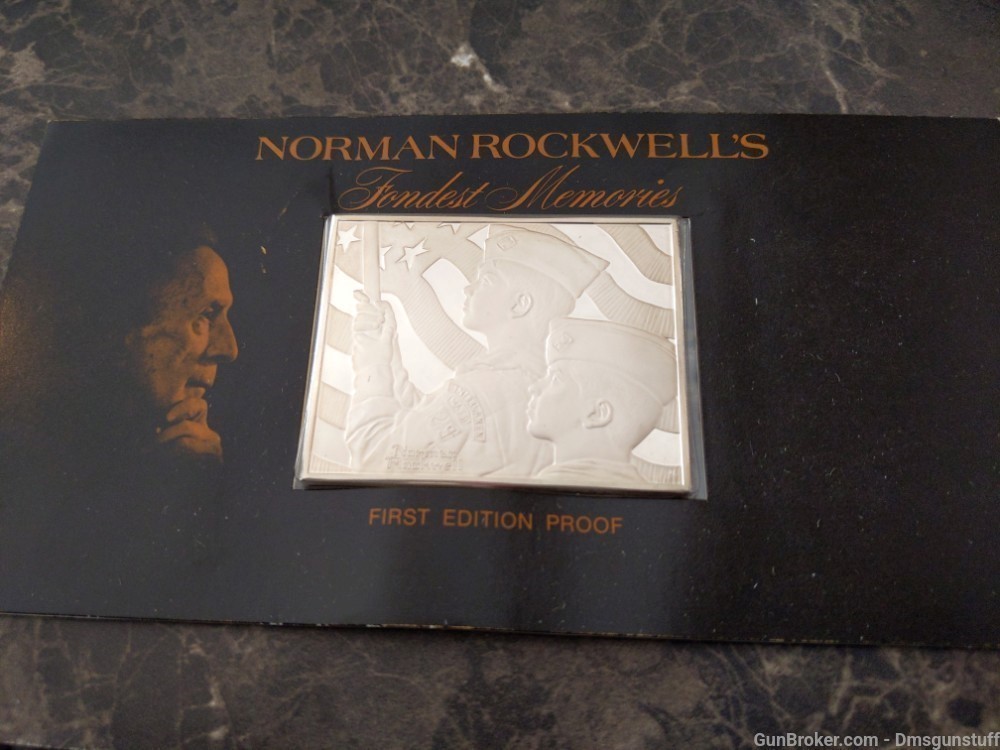 Norman Rockwell 1973 Silver Bar Set of 10 Bars 28.9 OZ ASW-img-4