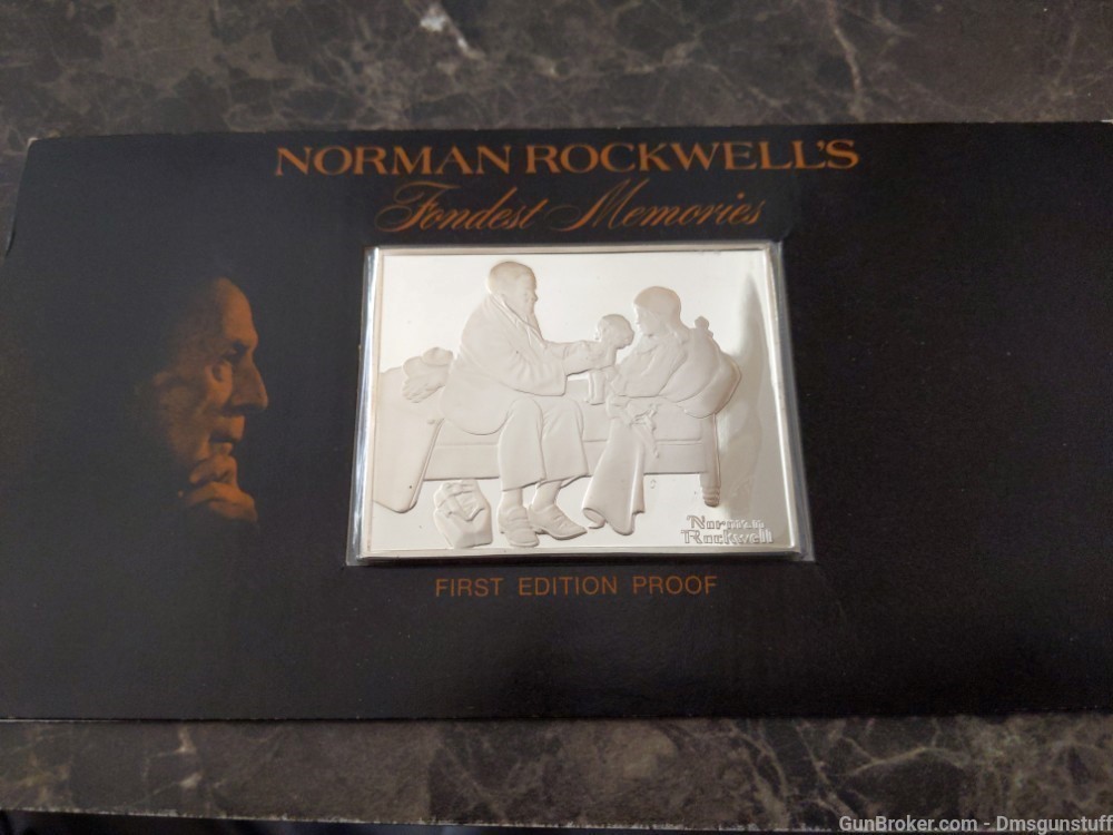 Norman Rockwell 1973 Silver Bar Set of 10 Bars 28.9 OZ ASW-img-5