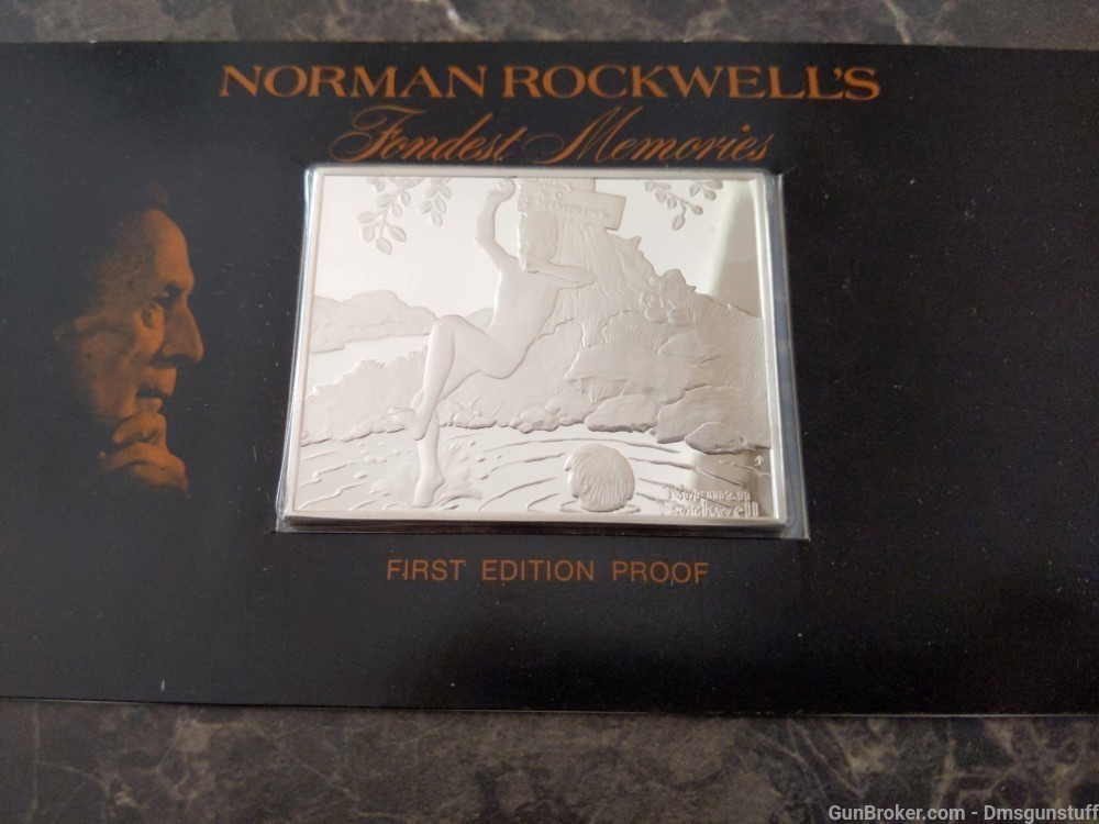 Norman Rockwell 1973 Silver Bar Set of 10 Bars 28.9 OZ ASW-img-9