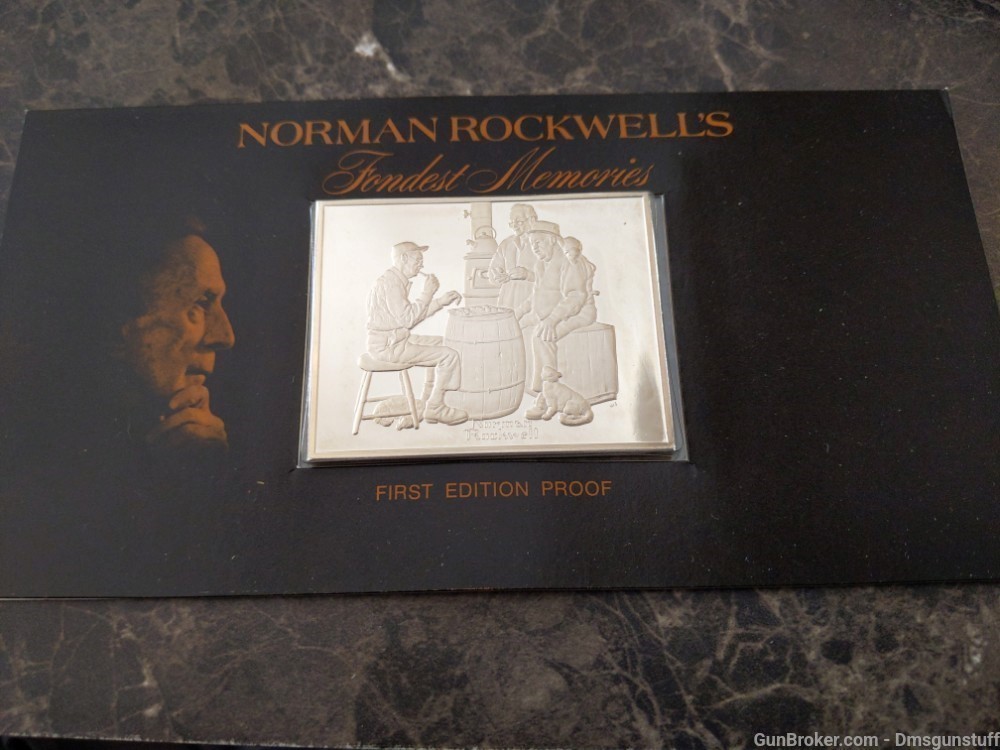 Norman Rockwell 1973 Silver Bar Set of 10 Bars 28.9 OZ ASW-img-7
