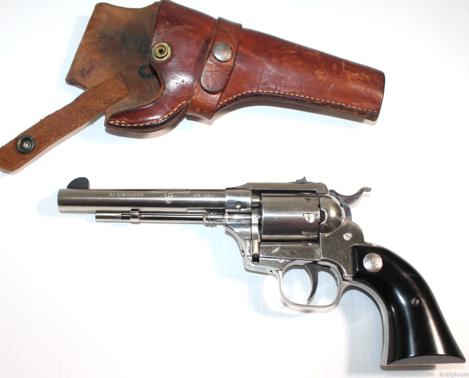 Hi High Standard Longhorn Double Nine .22 Cal 9 Shot W-104 Revolver NICKEL -img-2