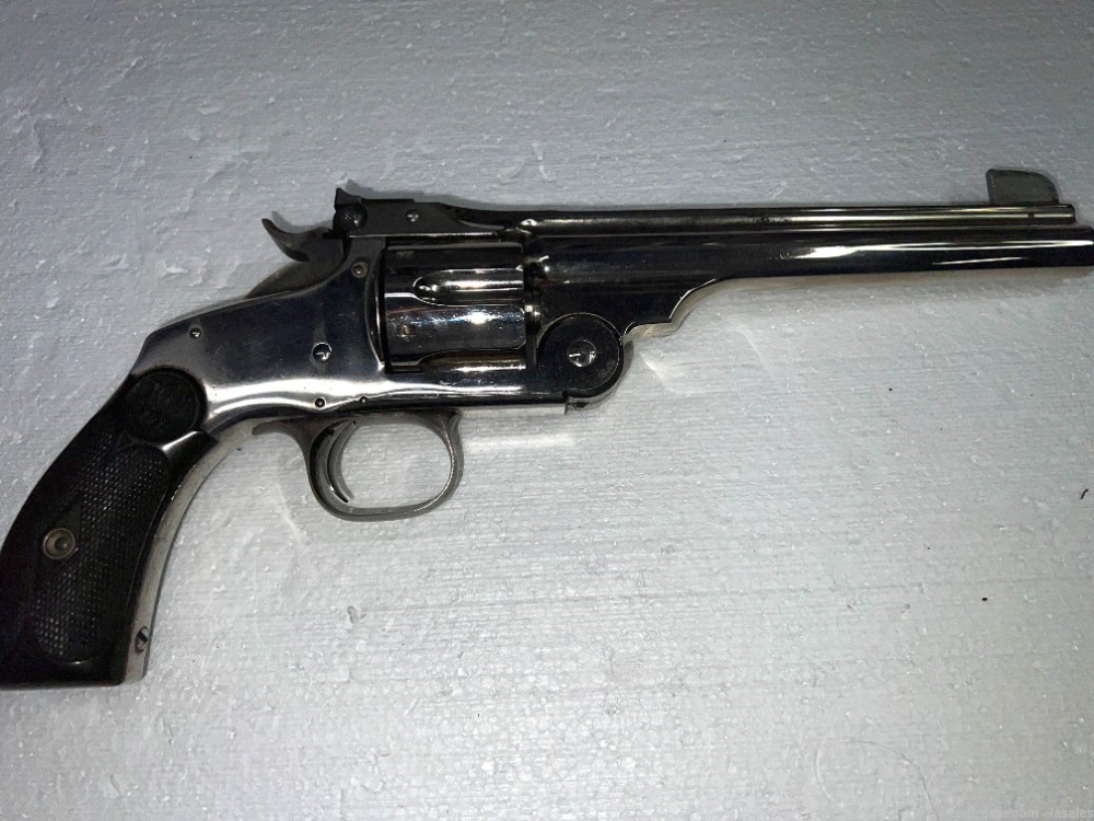 Stunning Smith & Wesson New Model #3 Nickel 44  S&W Russian-img-6