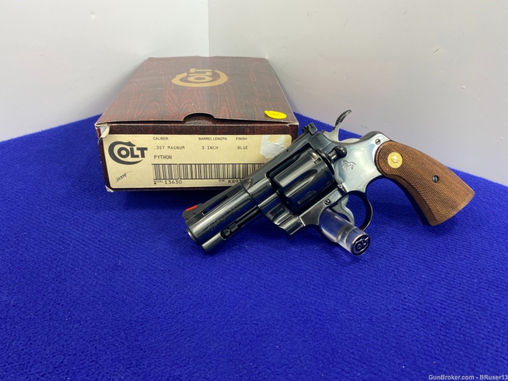  1983 Colt Python 3" 357mag Blue *JAW DROPPING HOLY GRAIL 3" PYTHON*-img-4