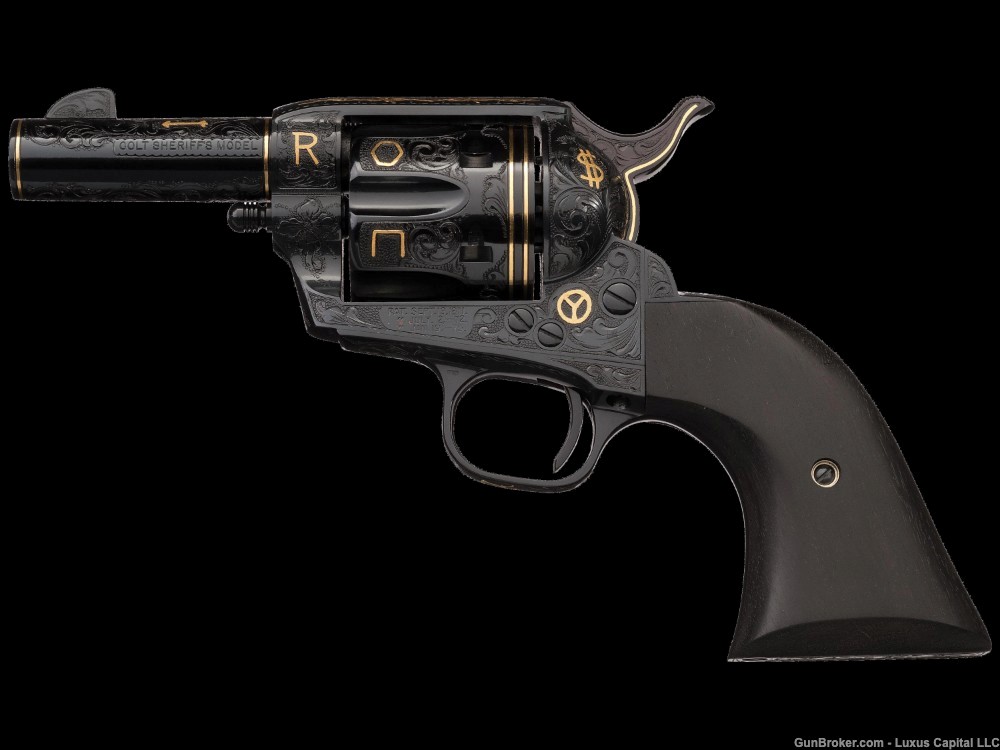 Colt Sheriff’s Model SAA Revolver Signed Engraved and Inlaid-img-0
