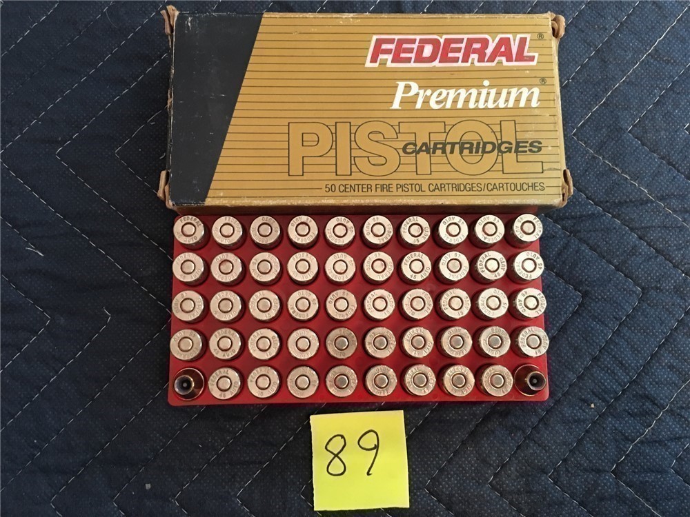 89] 45 Auto Federal Premium 230 Grain Hydra Shok Jacketed Hollow Point-img-0