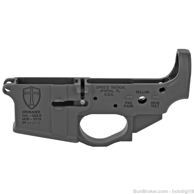 Spikes Tactical ST15 Crusader Stripped AR15 Lower Receiver NO CC FEES-img-0