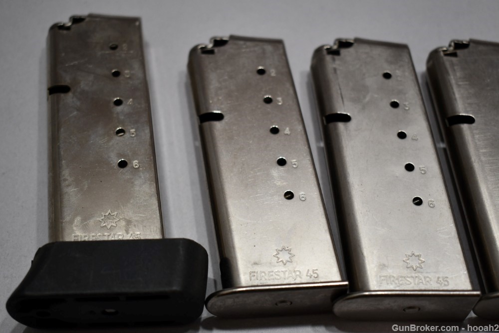 6 Factory STAR Firestar 45 ACP 6 Rd Stainless Steel Magazines-img-3