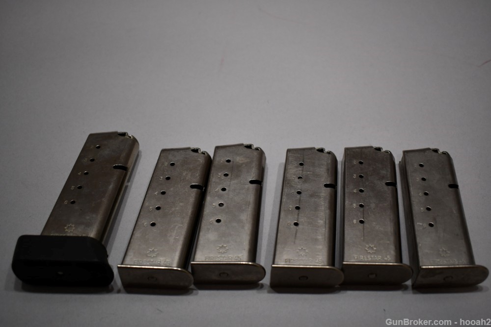 6 Factory STAR Firestar 45 ACP 6 Rd Stainless Steel Magazines-img-0