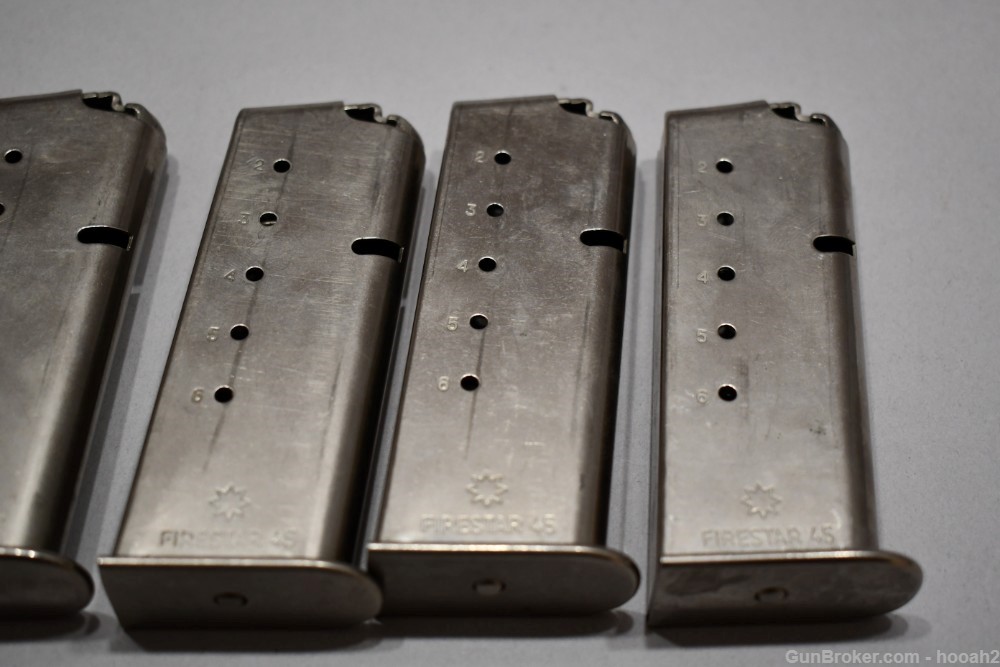 6 Factory STAR Firestar 45 ACP 6 Rd Stainless Steel Magazines-img-2