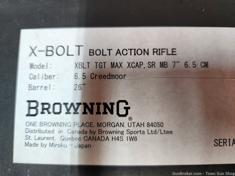 BROWNING X-BOLT TARGET MAX 6.5CREEDMOOR NEW! PENNY AUCTION!-img-0