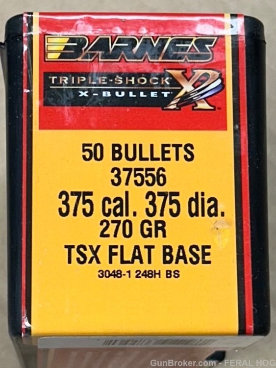 Barnes TSX 270gr 375 cal dia Bullets Ruger H&H-img-0