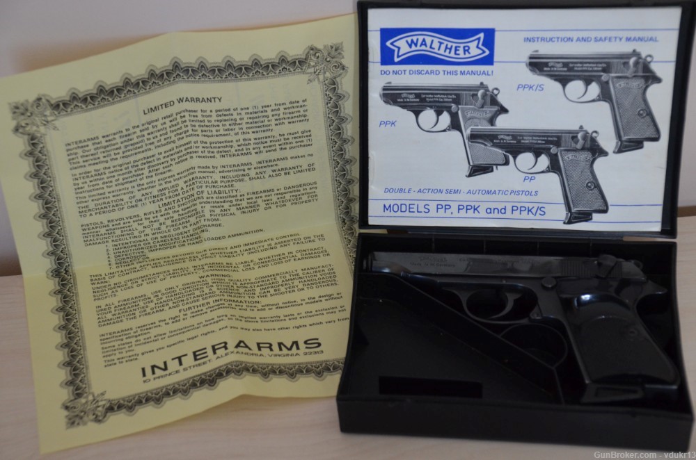 Walther PP 22LR West Germany. Unfired ,in Box IA Interarms Blued Steel-img-1