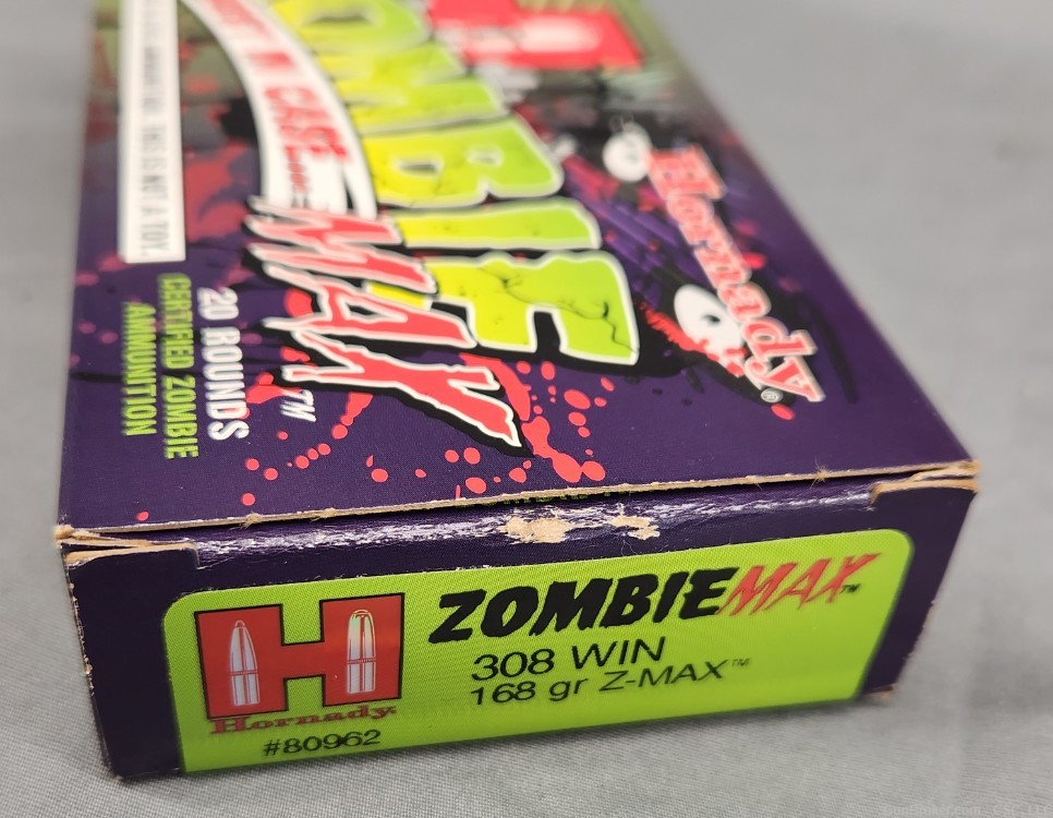 Hornady Zombie Max 308 empty box with 20 shell casings-img-1