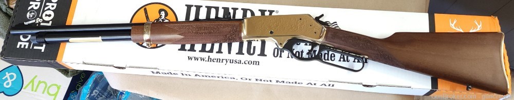 Henry Side Gate Lever 45-70 Brass American Walnut H024-4570 Govt Layaway-img-6
