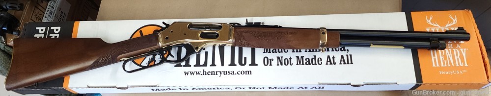 Henry Side Gate Lever 45-70 Brass American Walnut H024-4570 Govt Layaway-img-1