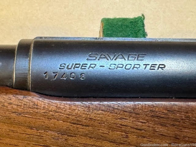 Savage Super Sporter .300 Savage Schnabel fore end push button Mag release-img-12