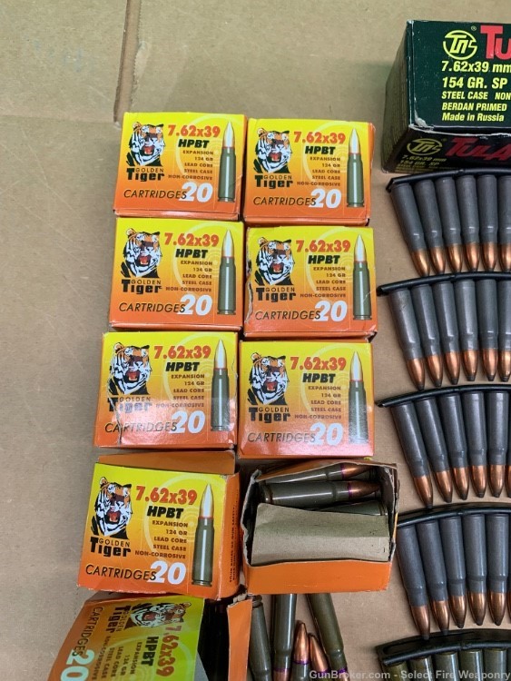 Lot of Russian 7.62x39 ammo Golden Tiger Barnaul Tula 960 rounds 7.62x39mm-img-1