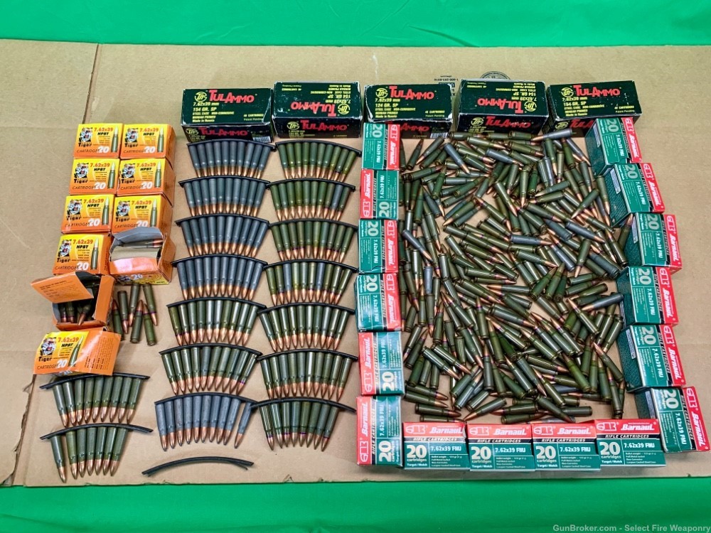 Lot of Russian 7.62x39 ammo Golden Tiger Barnaul Tula 960 rounds 7.62x39mm-img-0