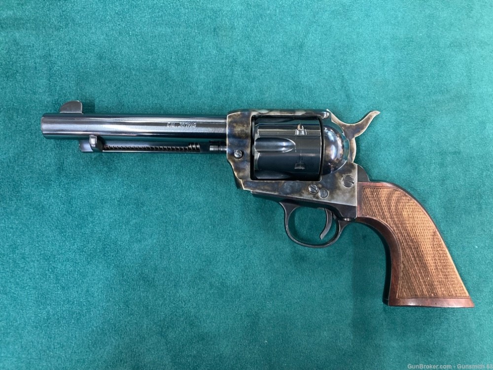 Pietta Great Western II .357mag revolver, leather belt, 2 holsters, & ammo-img-1