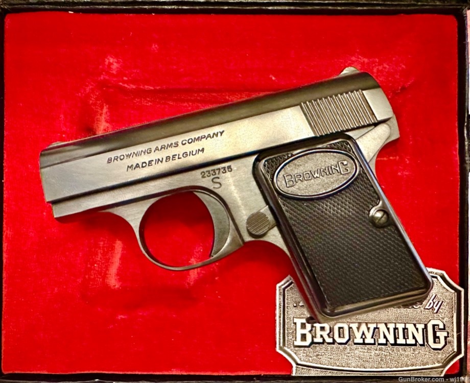 1961 Baby Browning .25 Auto Near Mint in Original Browning Box-img-2