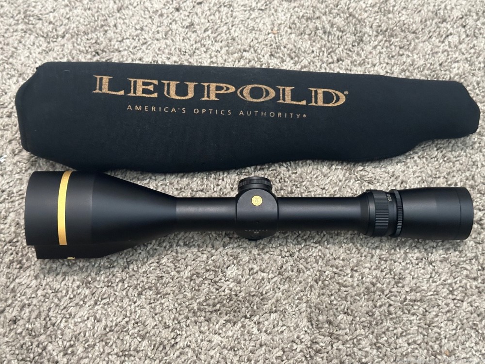 Leupold VX-3L 4.5-14x50mm riflescope rare matte crescent cut out duplex 1”-img-0