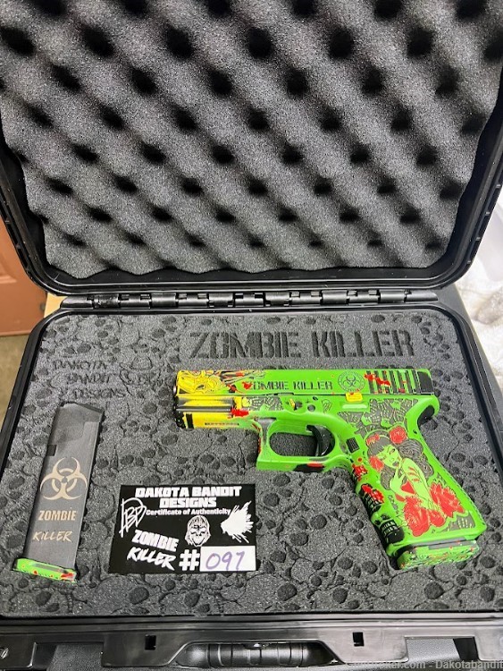  Glock 19 15rd Zombie Killer Engraved and w/ Custom Case-img-0