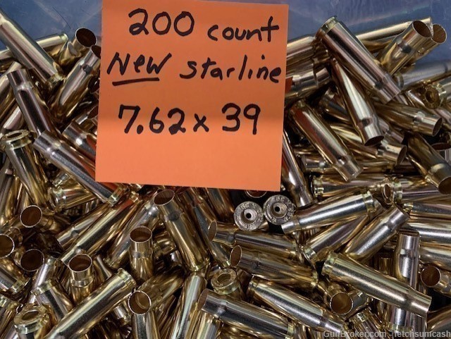 200 Count New Starline 7.62x39 Brass-img-0