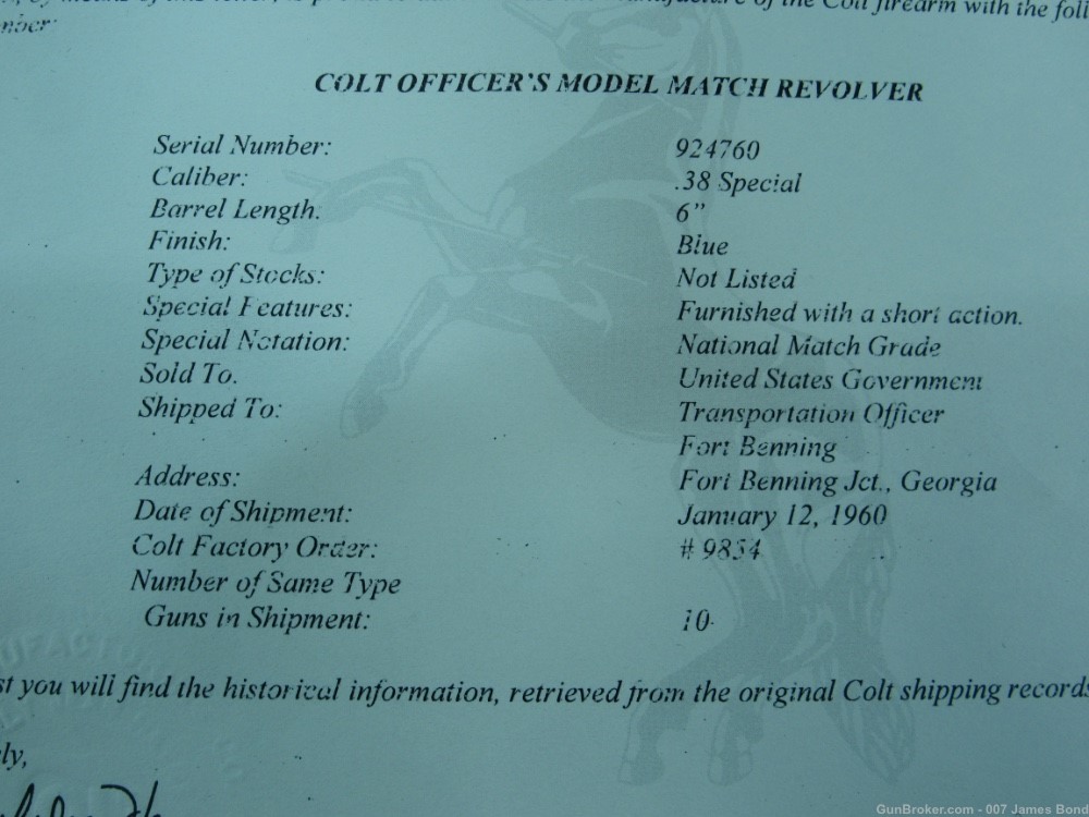 Rare Colt Officers Model Match 38 Special Single Action Only US Government -img-44
