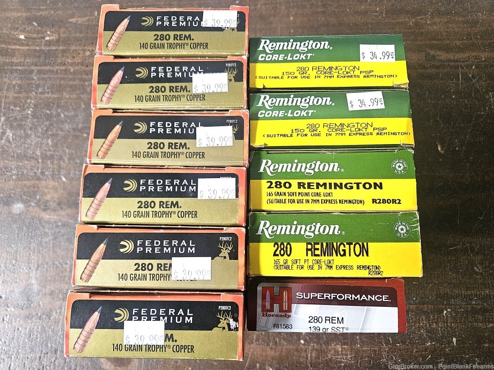 280 Remington - 209 Rounds - Hornady Federal Remington Ammunition Ammo-img-1