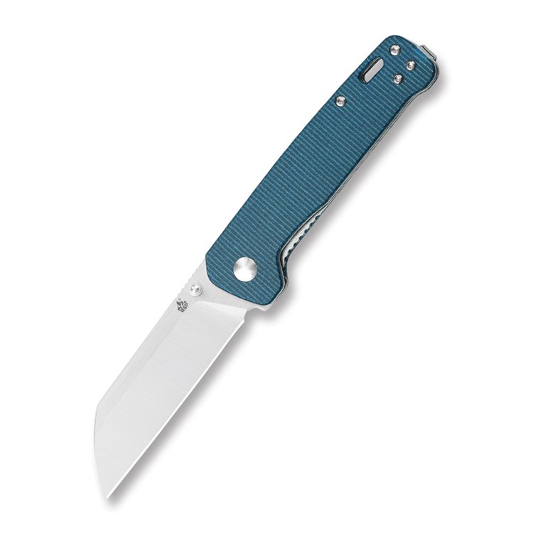 QSP Penguin Blue Micarta Copper Washer Pocket Knife-img-1