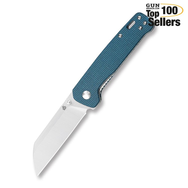 QSP Penguin Blue Micarta Copper Washer Pocket Knife-img-0