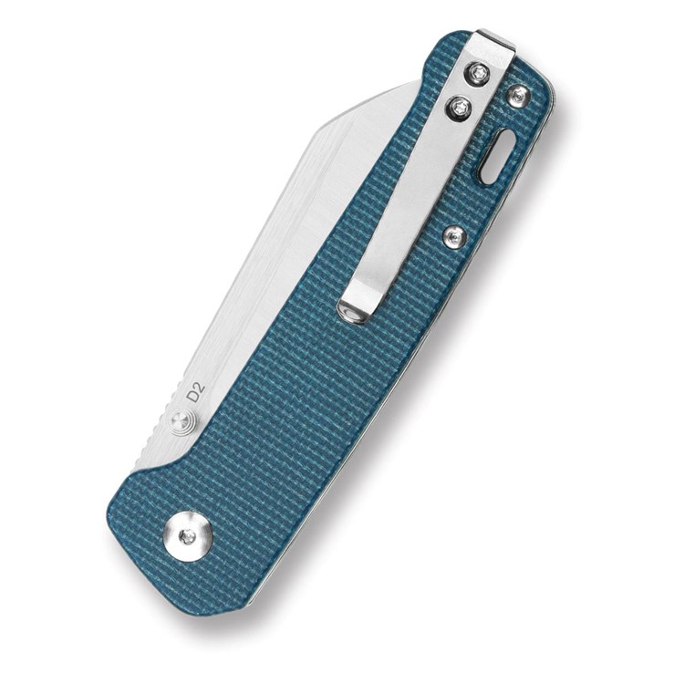 QSP Penguin Blue Micarta Copper Washer Pocket Knife-img-4